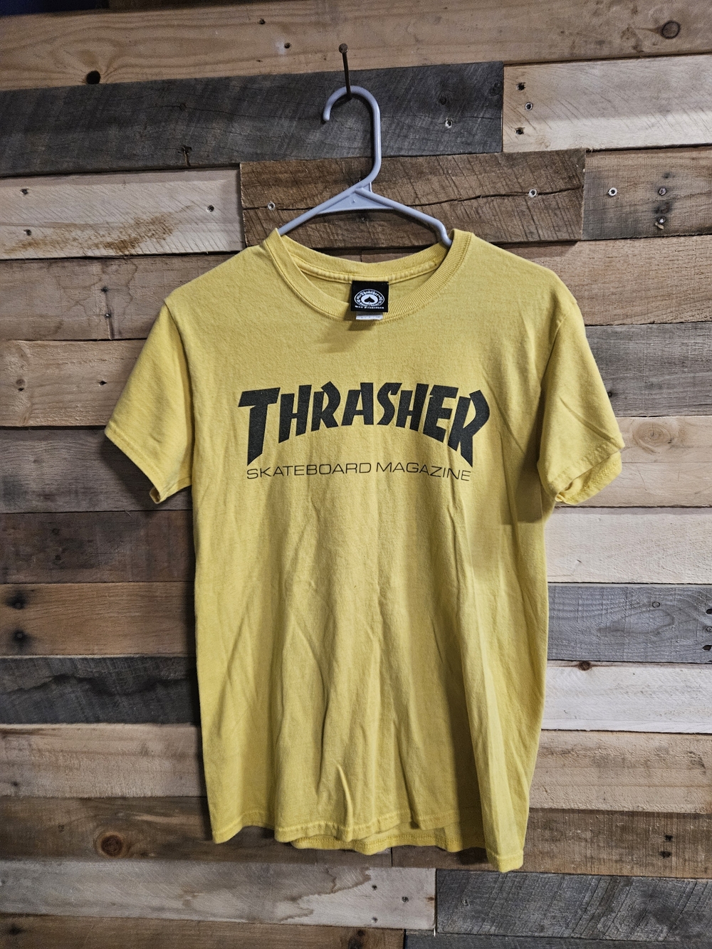 Thrasher Black Logo Yellow Short Sleeve Tee - Men's Skate Shirt